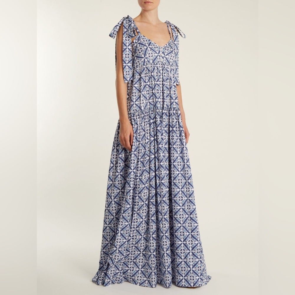Caroline Constas ELLE Cotton Floral Maxi Dress